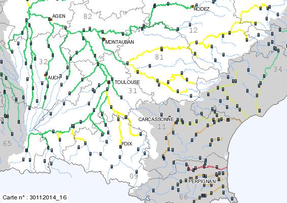 Alerte crue pour le Ger, le Salat et l&rsquo;Ariège