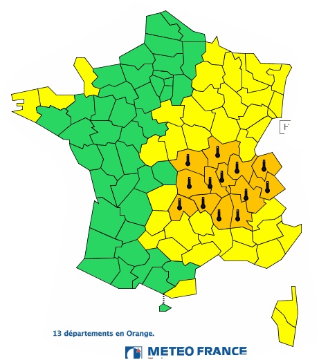 Canicule 13 départements restent en alerte vigilance