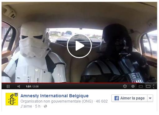 Amnesty International Belgique fait le buzz avec Dark Vador en acheteur d’armes