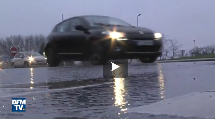 Neige-Verglas. attention routes glissantes