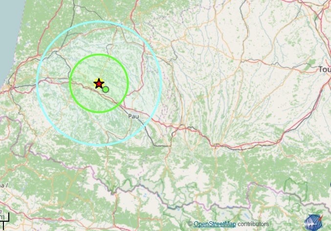 Tremblement de terre épicentre Orthez