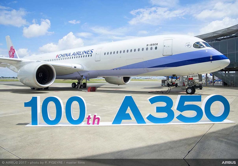 Airbus a livré son 100e A350 à China Airlines
