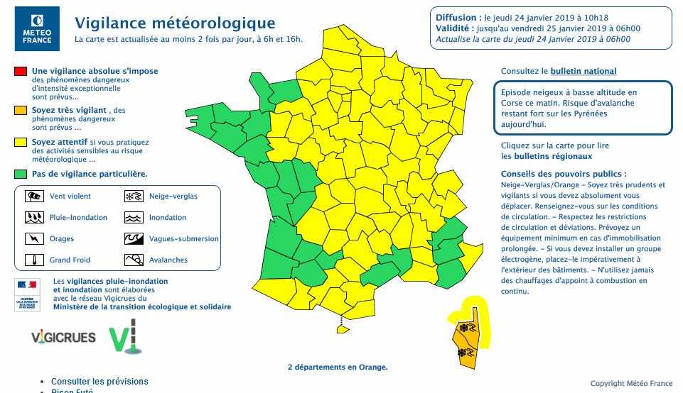 Météo France replace la Haute-Garonne en vigilance jaune