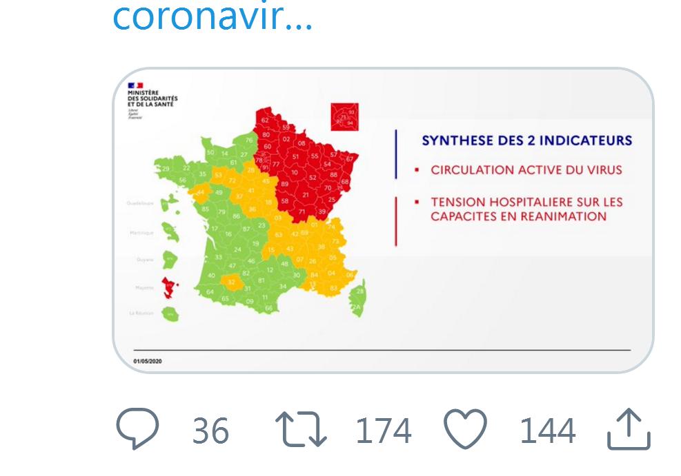 Coronavirus. la Haute Garonne en vert, le Gers en orange