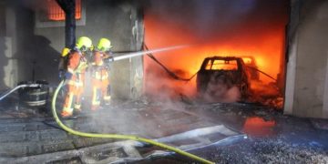 Près d'Albi important incendie d'un garage