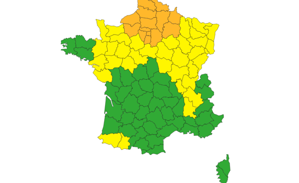 Météo France place 17 départements du Nord de la France en alerte vigilance Orange