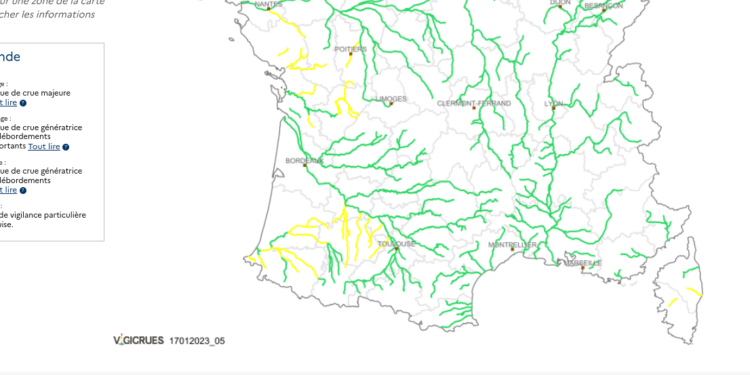 Avis de vigilance crues de niveau jaune sur Gimone-Save