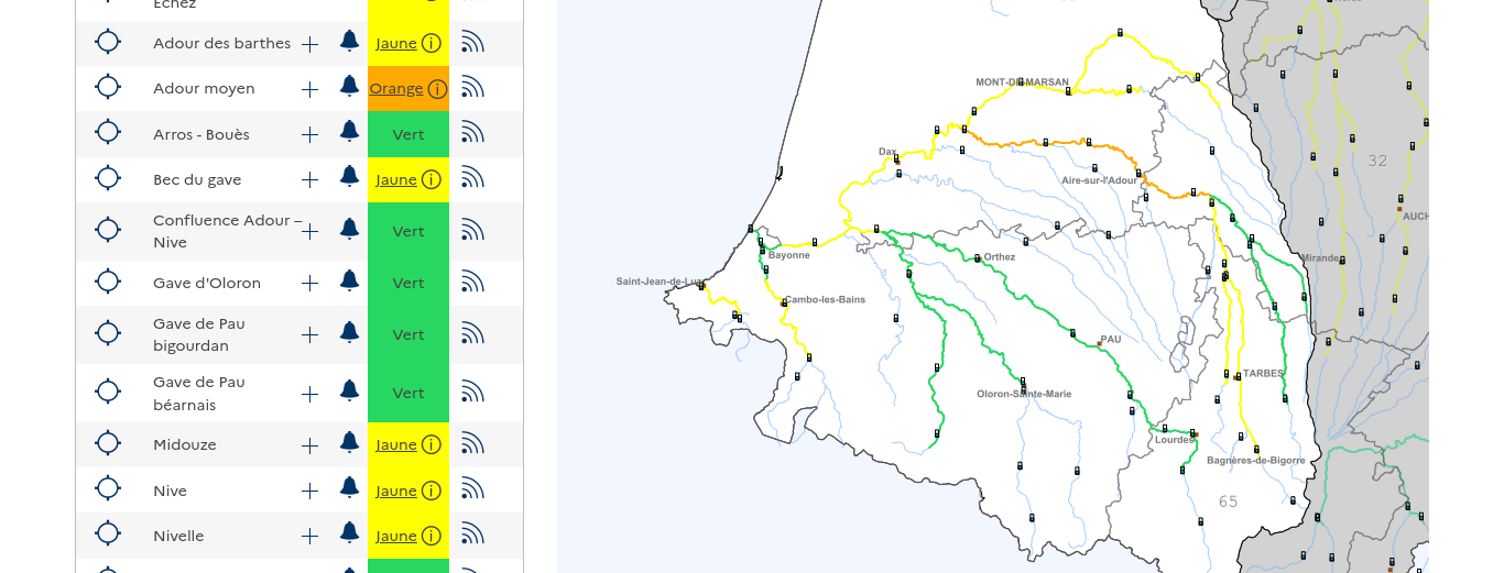 Crues Inondations Adour Garonne