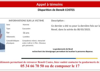 Revel, un homme disparu depuis près d'une semaine activement recherché par les gendarmes