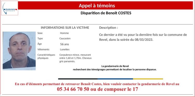 Revel, un homme disparu depuis près d'une semaine activement recherché par les gendarmes
