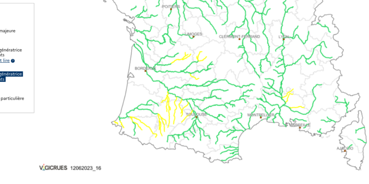 Crues Inondations, la Haute Garonne passe en alerte vigilance jaune