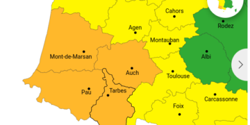 Des orages violents arrivent dans le sud ouest, Toulouse en alerte jaune, Gers et 65 en alerte orange