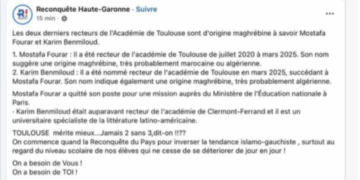 La sortie raciste contre les deux recteurs de l'académie de Toulouse va terminer en justice