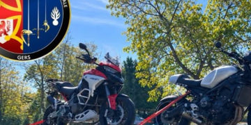 3 motards en excès de vitesse qui terminent à pied