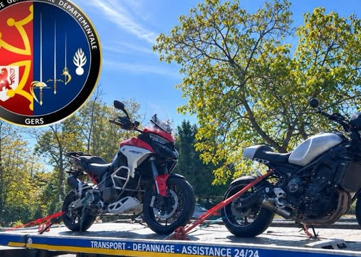 3 motards en excès de vitesse qui terminent à pied